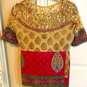 Designer banarasi raw silk saree part wear